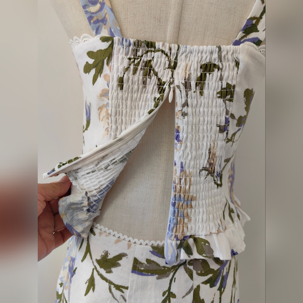 Reformation Anatolia Linen Two Piece Top And Skirt Set - Picture 10 of 15